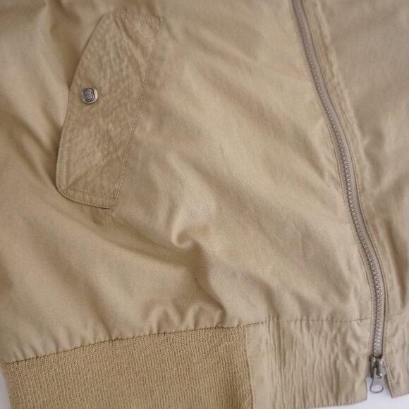 VTG 80s London Fog Outdoors Unlimited Taupe Zip Up Cotton Lined Bomber Coat 44L - Picture 6 of 8